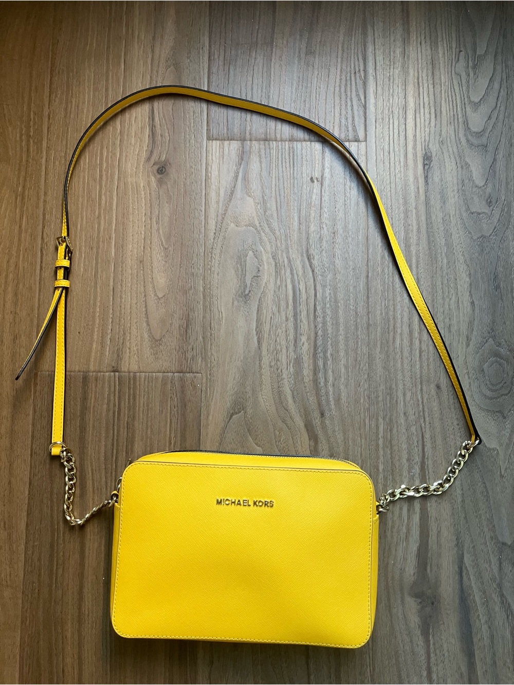 Michael Kors Yellow Saffiano Leather Crossbody